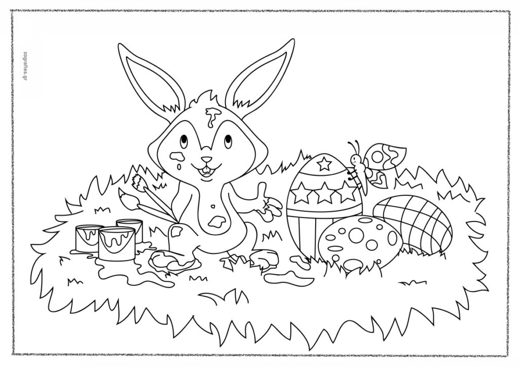 λαγός που κρατά πινέλα