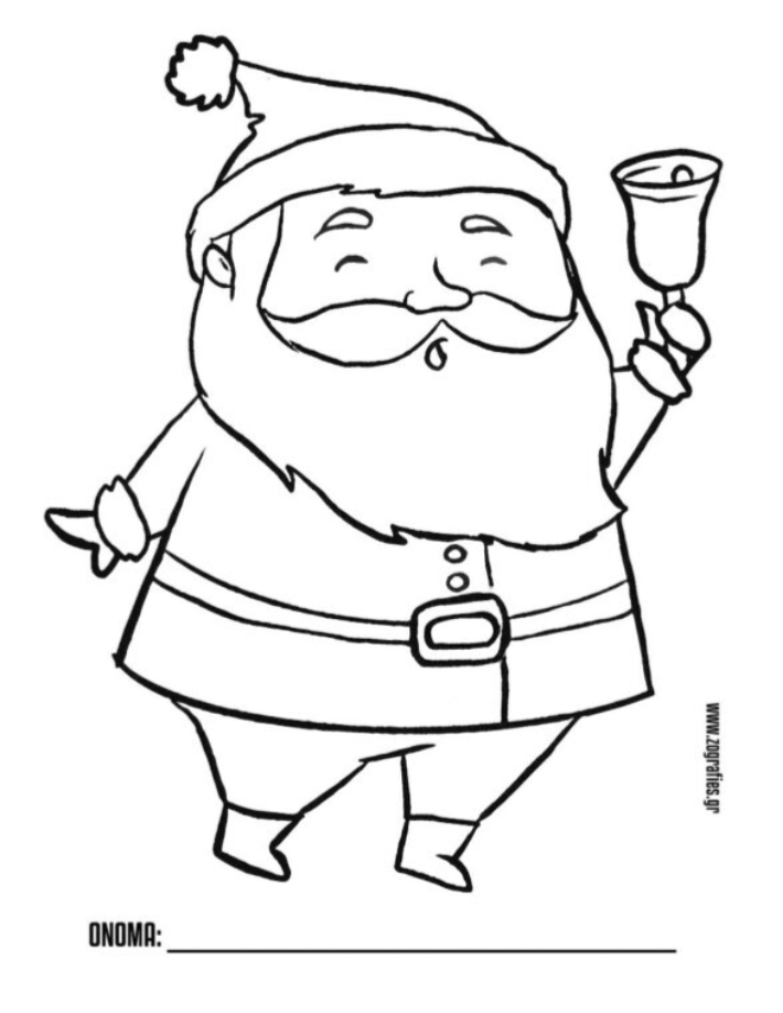 άγιος βασίλης με κουδούνι - ζωγραφική