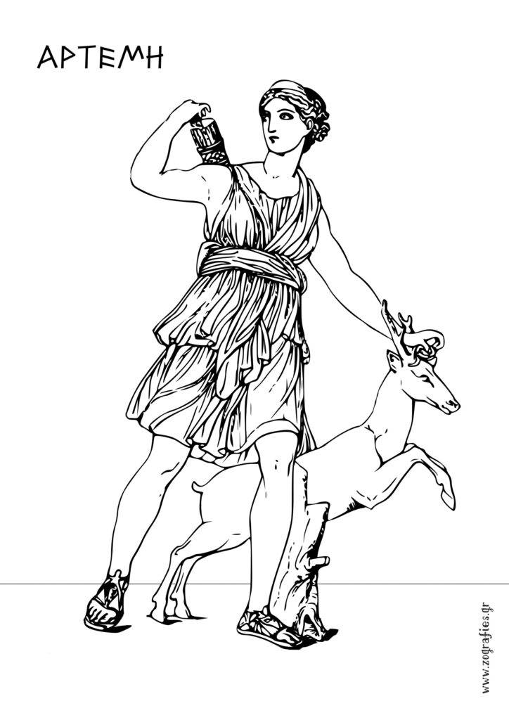 θεά Άρτεμη-Ζωγραφική