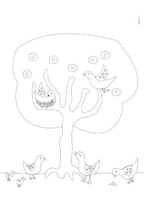 Δέντρο με πουλάκια / Ζωγραφική