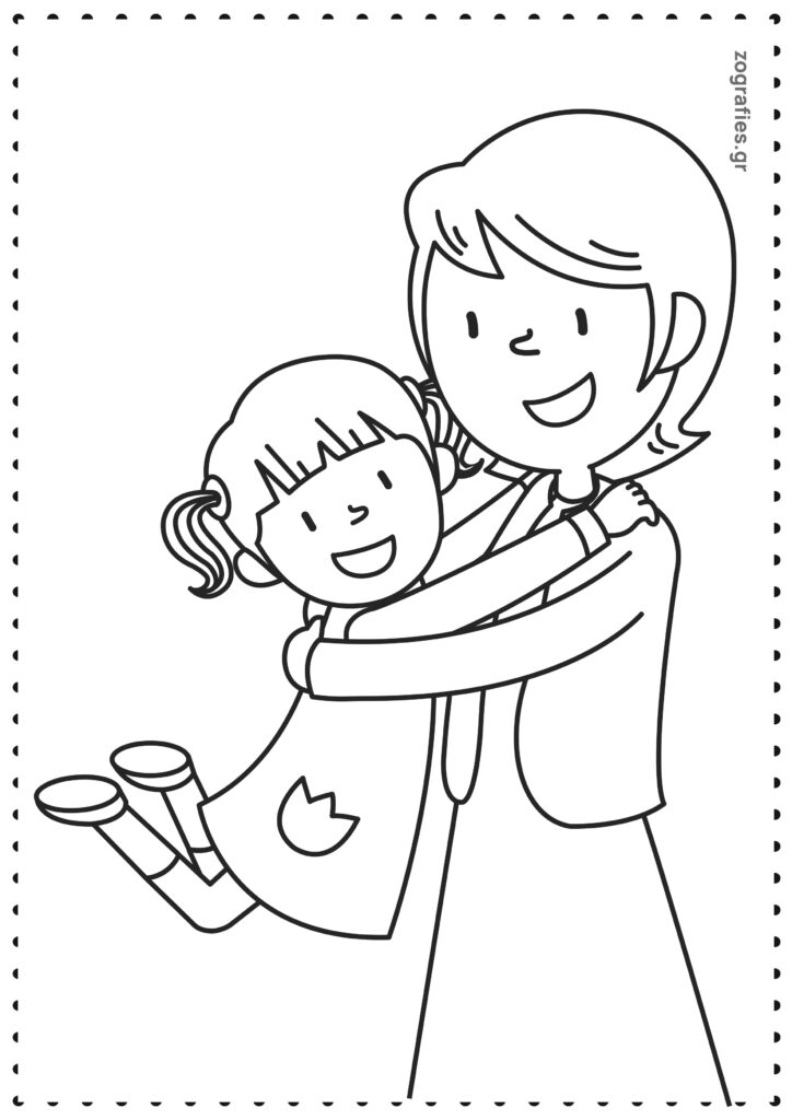 μητέρα με κοριτσάκι ζωγραφική