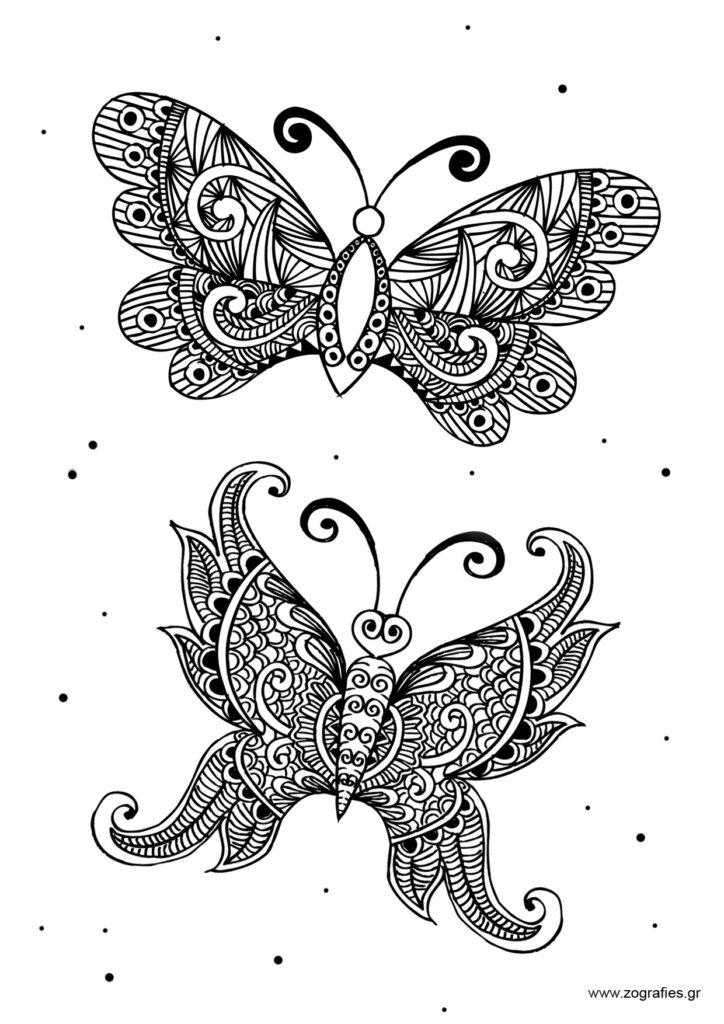 πεταλούδες ζωγραφική antistress