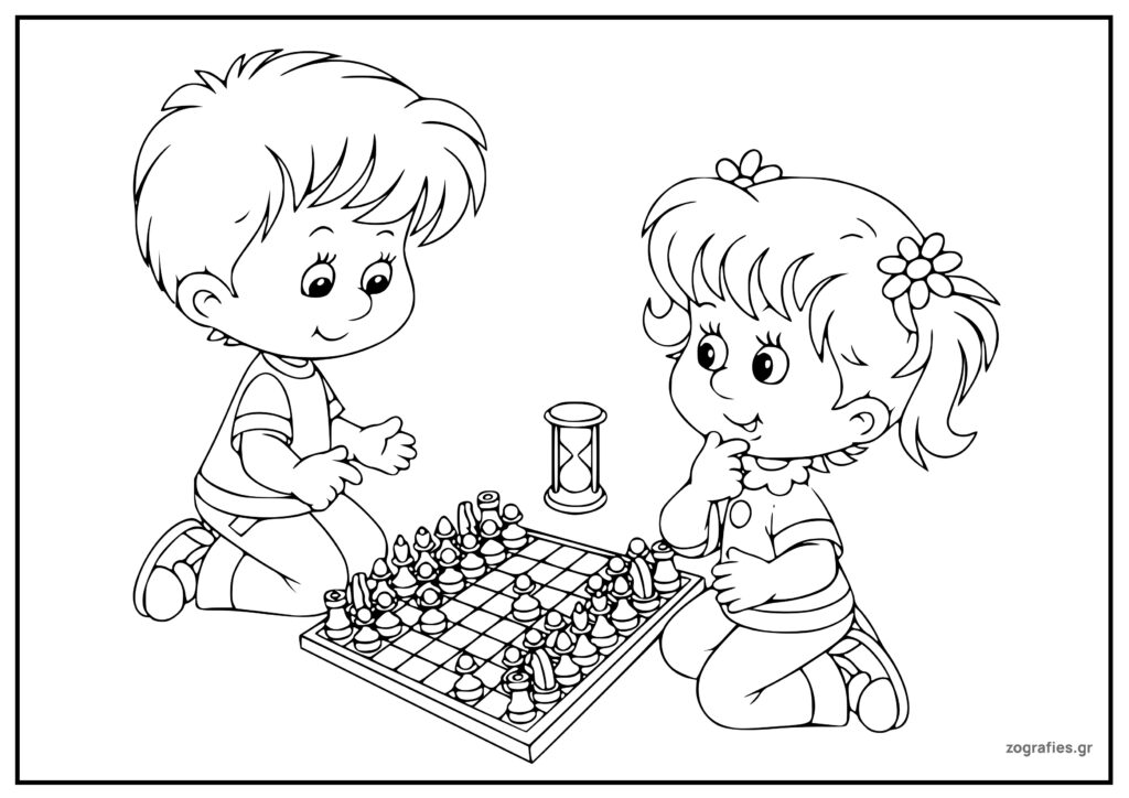 παιδιά παίζουν σκάκι