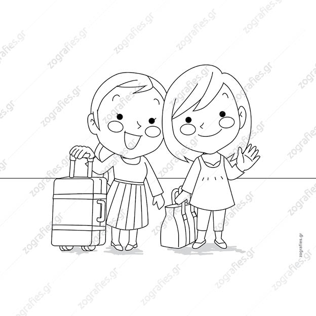 κορίτσια με βαλίτσες